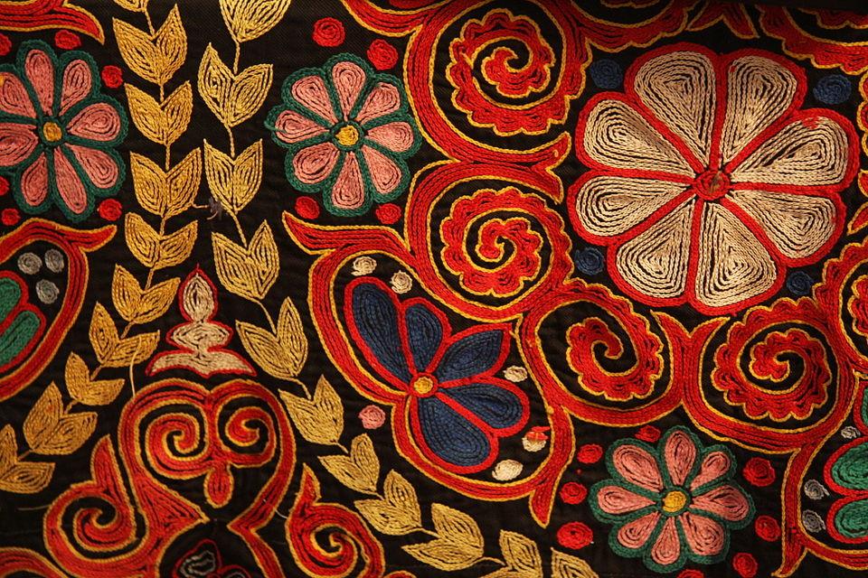 Chain Stitch Embroidery Kazakh Rug